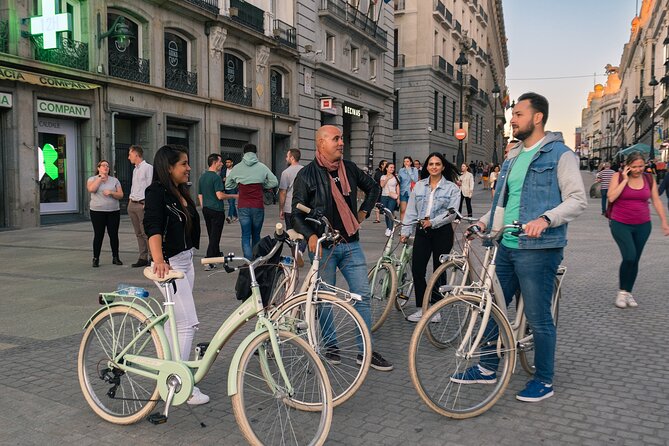 Madrid at Night: Vintage Bike Tour of City Highlights - Plaza de España and the Cervantes connection