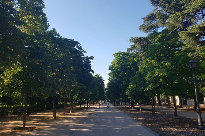 Madrid Bike Tour with Churros and Wine, Ham, and Cheese Upgrade - Crystal Palace and the Fallen Angel