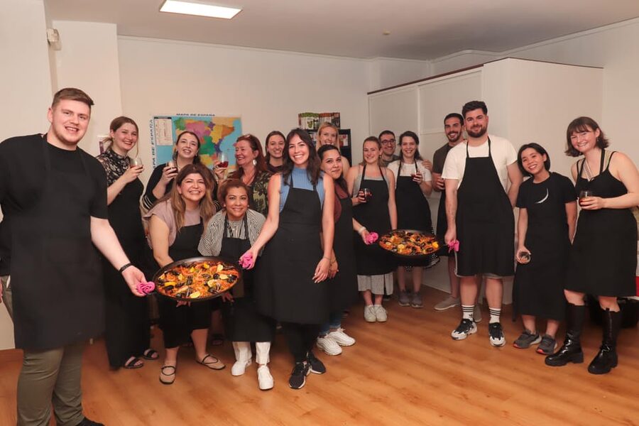 Madrid: Paella and Sangria Workshop in the City Center - The meal at the end