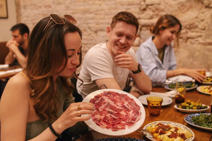 Madrid: Tapas Dinner Party Food Tour with Guide - First tastes: tortilla, the Spanish bar classic