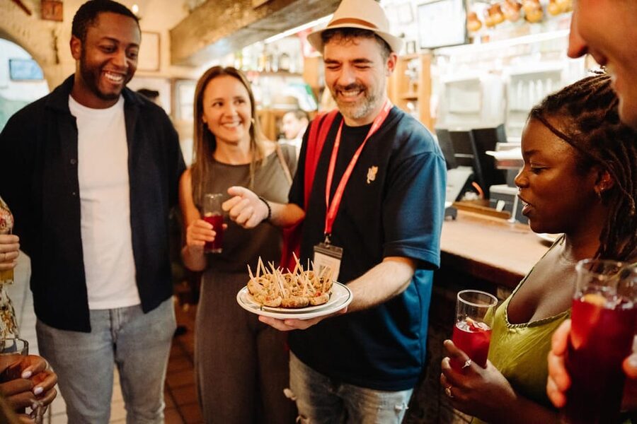Madrid: Tapas, Taverns & History Tour - Mesón del Champiñón and a local wine cocktail
